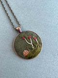 Large Hand Embroidered Pendant
