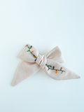 Hand Embroidered Bow - Large Hand Tied - Light Pink - Christmas Lights
