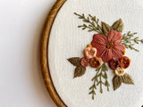 Hand Embroidered 5inch Hoop - Bright Floral Bunch