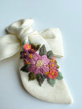 Hand Embroidered Bow - Chunky - Floral Bunch