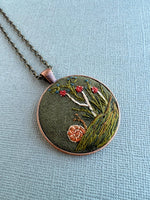 Large Hand Embroidered Pendant