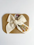 RTS Hand Embroidered Bow - Chunky - Floral Bunch on Alligator Clip