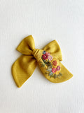 Hand Embroidered Bow - Chunky - Floral Bunch