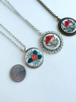 PENDANT ONLY, no chain - Hand Embroidered Pendant