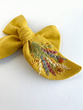 Hand Embroidered Bow - Chunky - Wildflowers