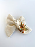 Hand Embroidered Bow - Chunky - Christmas Tree (w/bead & star sequin detail)