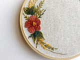 Hand Embroidered 6inch Hoop - Floral Bunch