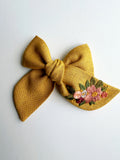 Hand Embroidered Bow - Chunky - Floral Bunch
