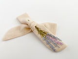 Hand Embroidered Bow - School Girl - Pink - Lavender