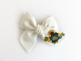 Hand Embroidered Bow - Chunky - Floral Bunch