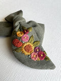 Hand Embroidered Bow - Chunky - Floral Bunch