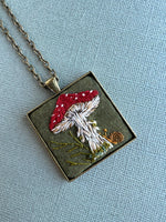 Large Hand Embroidered Pendant