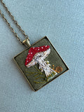 Large Hand Embroidered Pendant