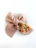 Hand Embroidered Bow - Chunky - Wildflowers