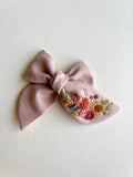Hand Embroidered Bow - Chunky - Floral Bunch