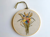 Hand Embroidered 8inch Hoop - Wildflowers