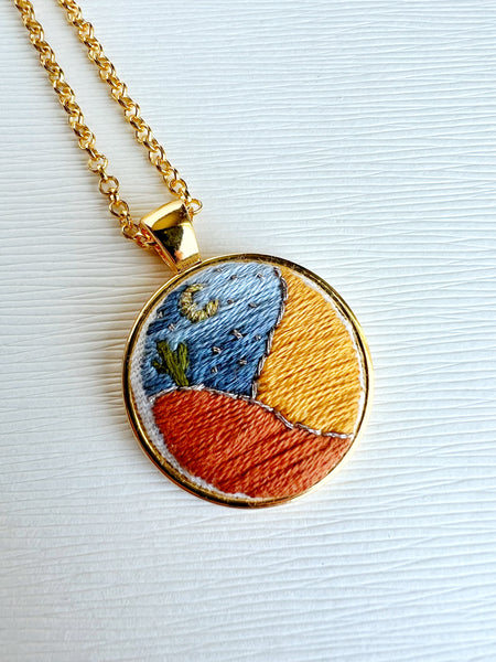 Hand Embroidered Pendant