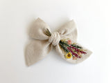 Hand Embroidered Bow - Chunky - Wildflowers
