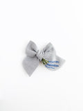 Hand Embroidered Lavender - Chunky Hand Tied Bow