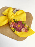RTS Hand Embroidered Bow - Chunky - Floral Bunch on Alligator Clip