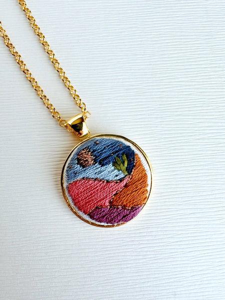 Hand Embroidered Pendant