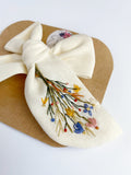 RTS Hand Embroidered Bow - Chunky - Floral Bunch on Alligator Clip