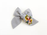 Hand Embroidered Bow - Chunky - Floral Bunch