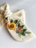 Hand Embroidered Bow - Chunky - Wildflowers