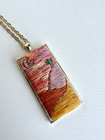 Large Hand Embroidered Pendant
