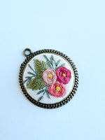 PENDANT ONLY, no chain - Hand Embroidered Pendant