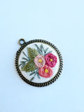 PENDANT ONLY, no chain - Hand Embroidered Pendant