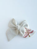 Hand Embroidered Bow - Chunky - Off White - Christmas Tree