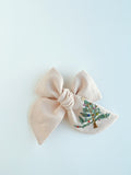 Hand Embroidered Bow - Chunky - Light Pink - Christmas Tree