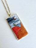 Large Hand Embroidered Pendant