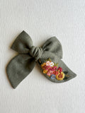 Hand Embroidered Bow - Chunky - Floral Bunch
