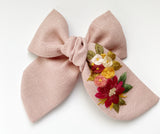 Hand Embroidered Bow - Chunky - Floral Bunch