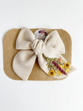 RTS Hand Embroidered Bow - Chunky - Floral Bunch on Alligator Clip