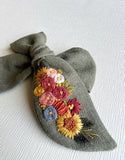 Hand Embroidered Bow - Chunky - Floral Bunch