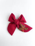 Hand Embroidered Bow - Chunky - Christmas Tree (w/bead & sequin detail)