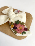 RTS Hand Embroidered Bow - Chunky - Floral Bunch on Alligator Clip