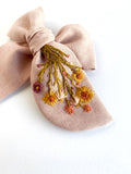 Hand Embroidered Bow - Chunky - Wildflowers