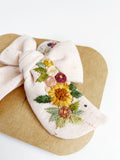 RTS Hand Embroidered Bow - Chunky - Floral Bunch on Alligator Clip