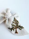 Hand Embroidered Bow - Chunky - Off White - Christmas Tree