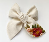 Hand Embroidered Bow - Chunky - Floral Bunch