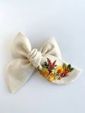Hand Embroidered Bow - Chunky - Floral Bunch