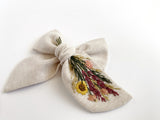 Hand Embroidered Bow - Chunky - Wildflowers