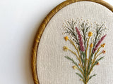 Hand Embroidered 6inch Hoop - Wildflowers