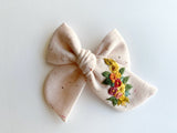 Hand Embroidered Bow - Chunky - Confetti - Floral Bunch