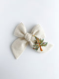 Hand Embroidered Bow - Chunky - Christmas Tree (w/bead & sequin detail)