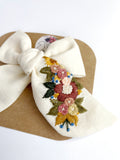 RTS Hand Embroidered Bow - Chunky - Floral Bunch on Alligator Clip